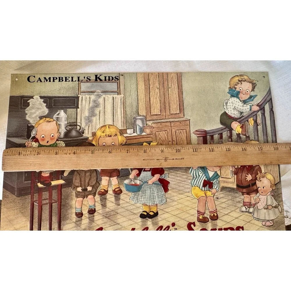 Vintage 1993 Metal Tin Signs Campbell's Soup Nostalgic Advertising Ads Lot of 2